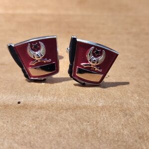 Stylish Red and Silver Cufflinks